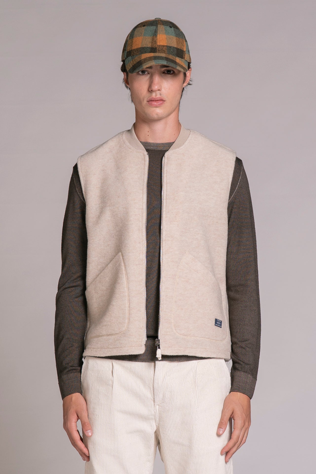 TERRY GILET IN BOILED WOOL