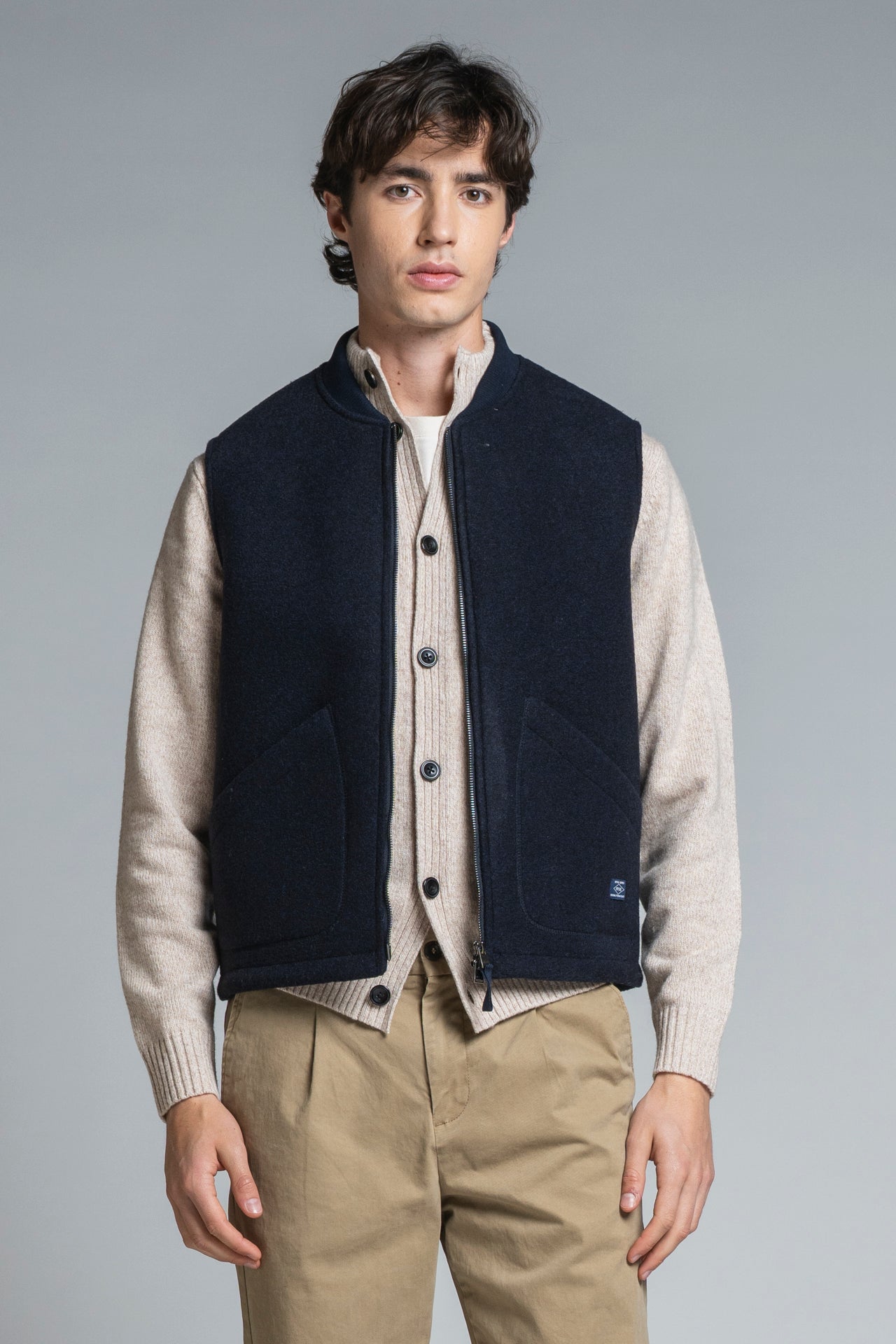 TERRY GILET IN BOILED WOOL