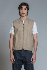 TERRY GILET ZIP COTTON SLUB