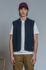 TERRY GILET ZIP COTTON SLUB