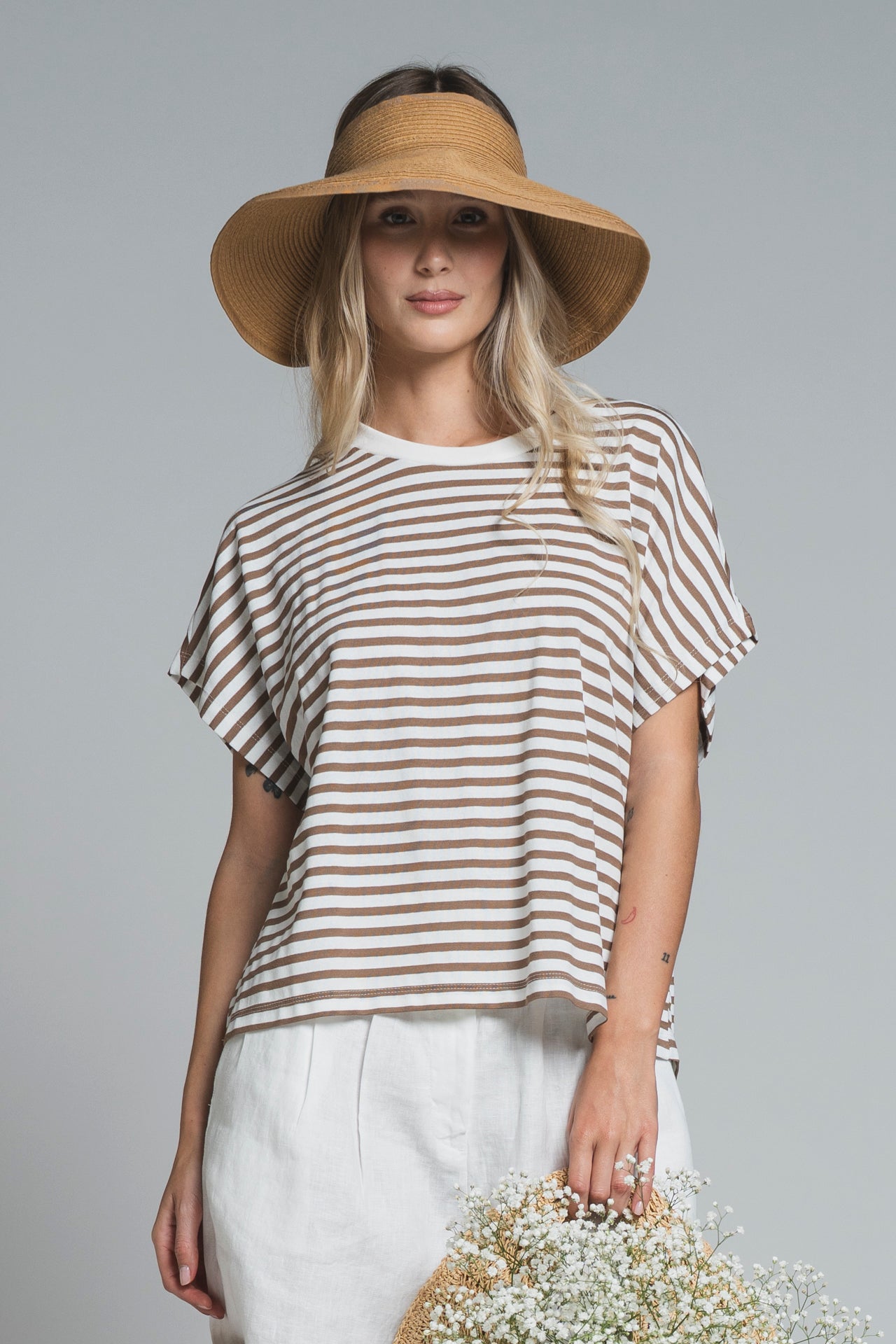 TESSA T.SHIRT BOXY IN MIXED VISCOSE