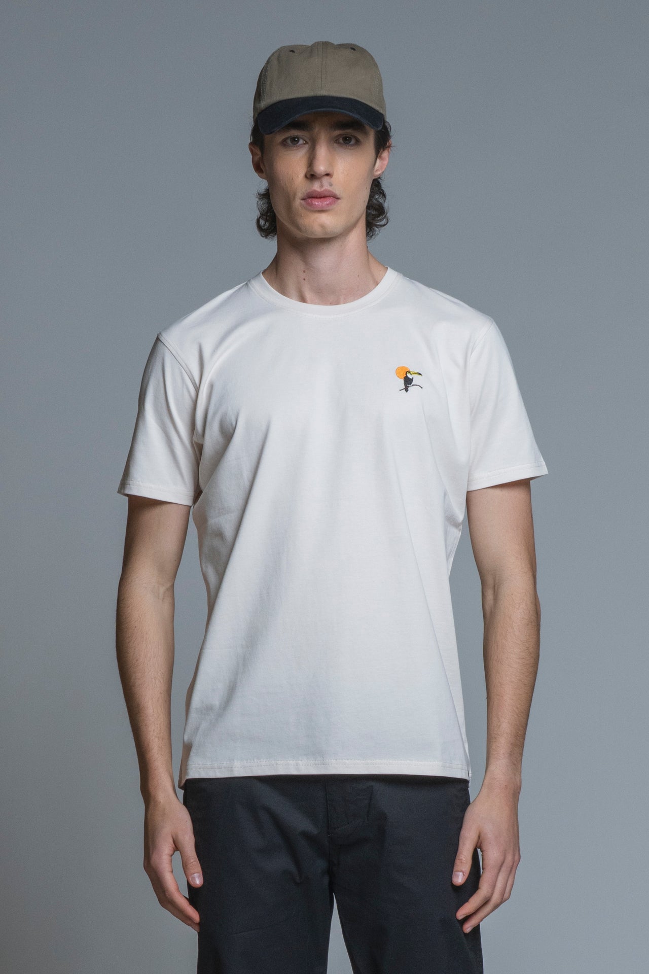 TUCAN T-SHIRT WHIT EMBROIDERY