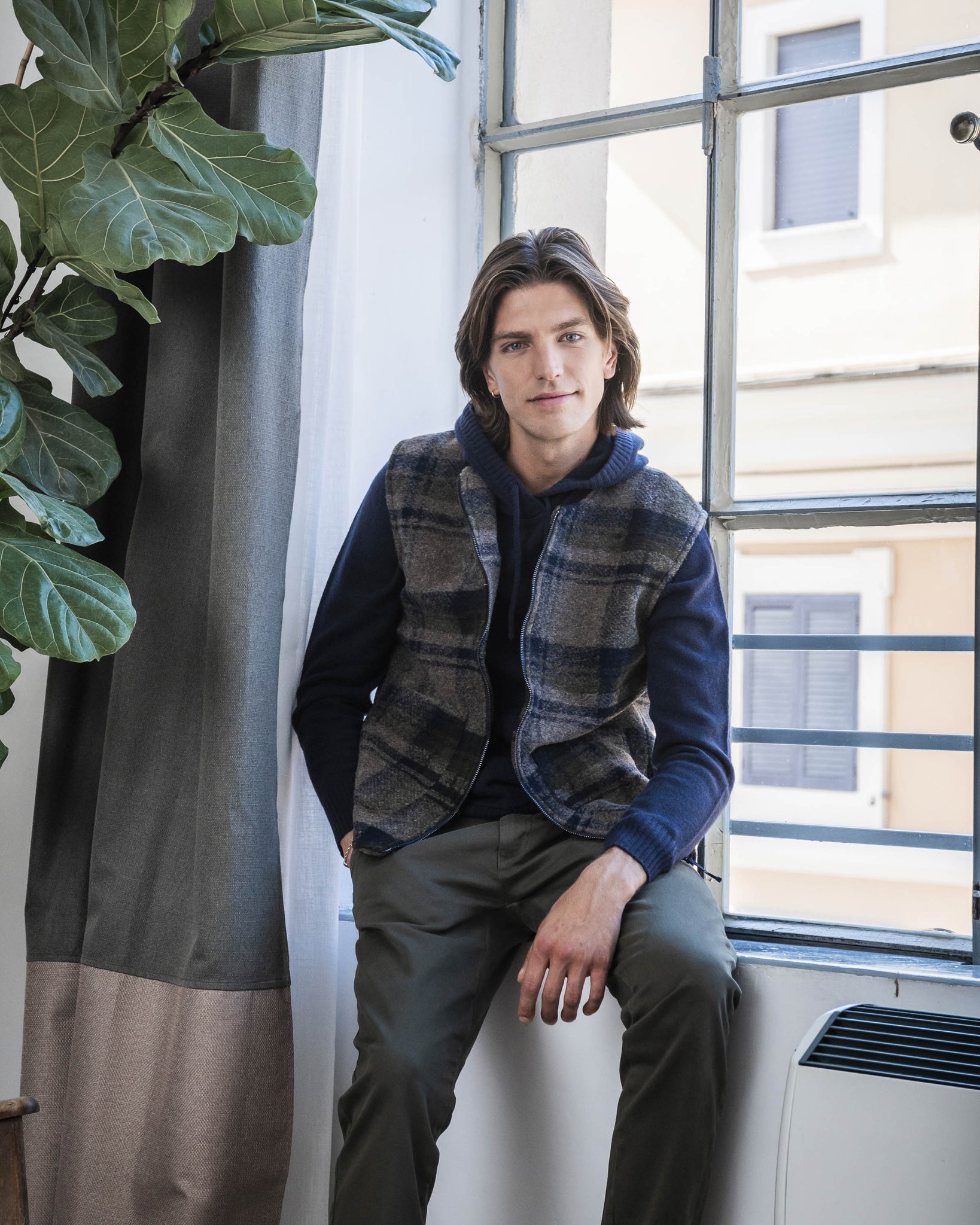 GILET MISTO LANA CON TASCONI