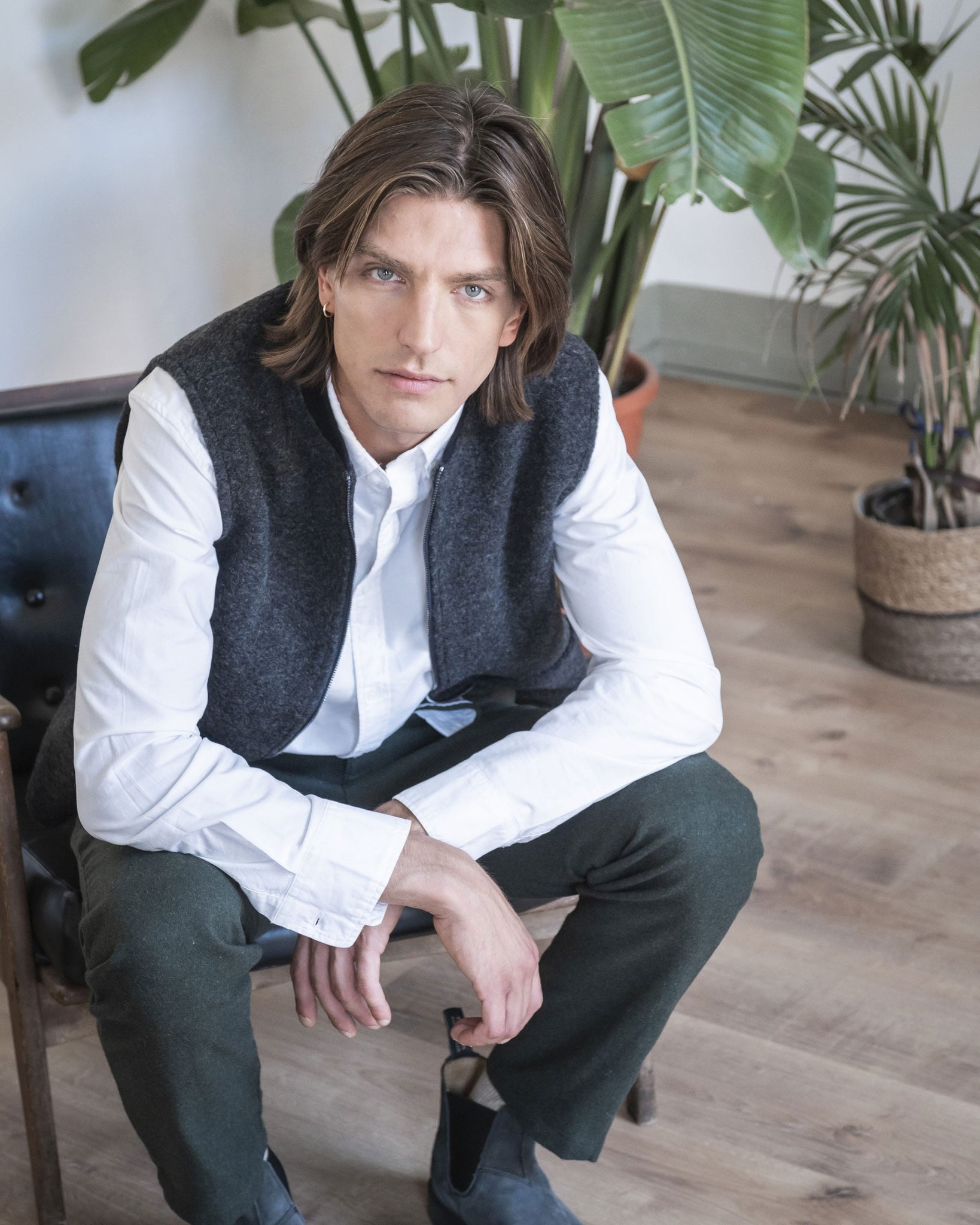 GILET MISTO LANA CON TASCONI