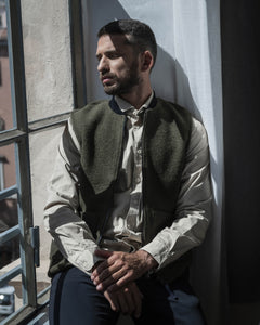 CAMICIA COLLO FRANCESE IN GABARDINA