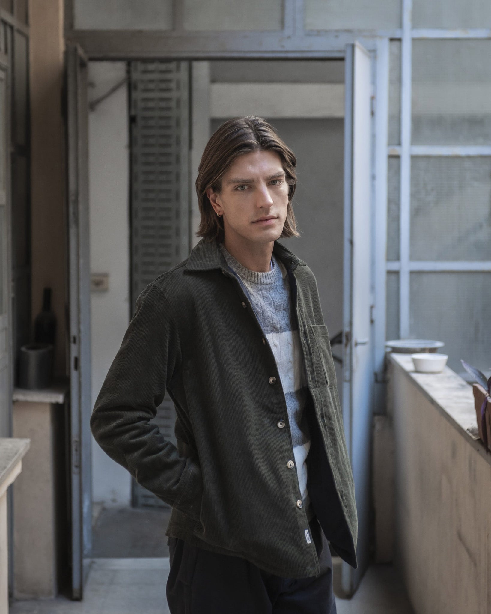 OVERSHIRT VELLUTO A COSTE