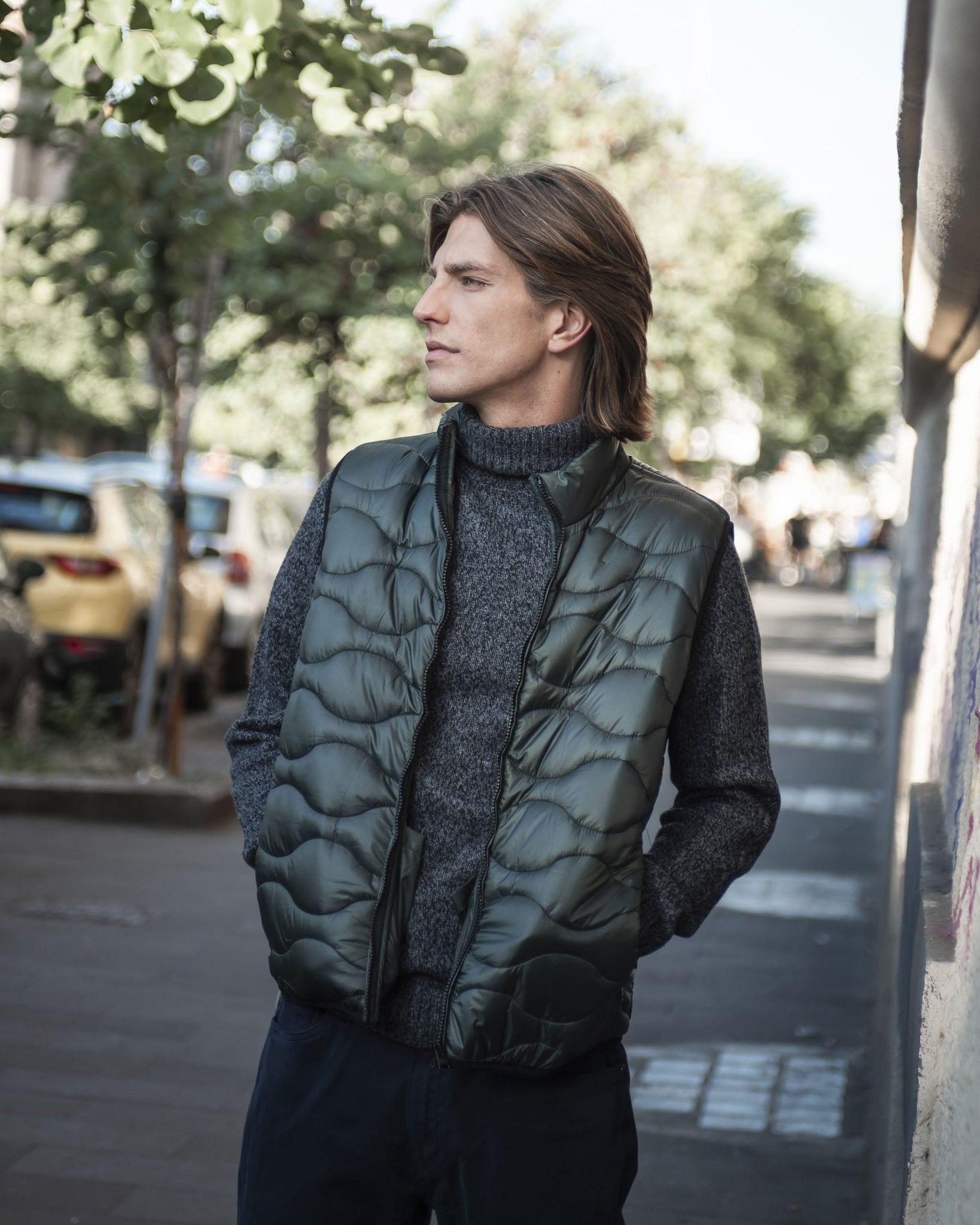 PULLOVER COLLO ALTO IN MOULINE'