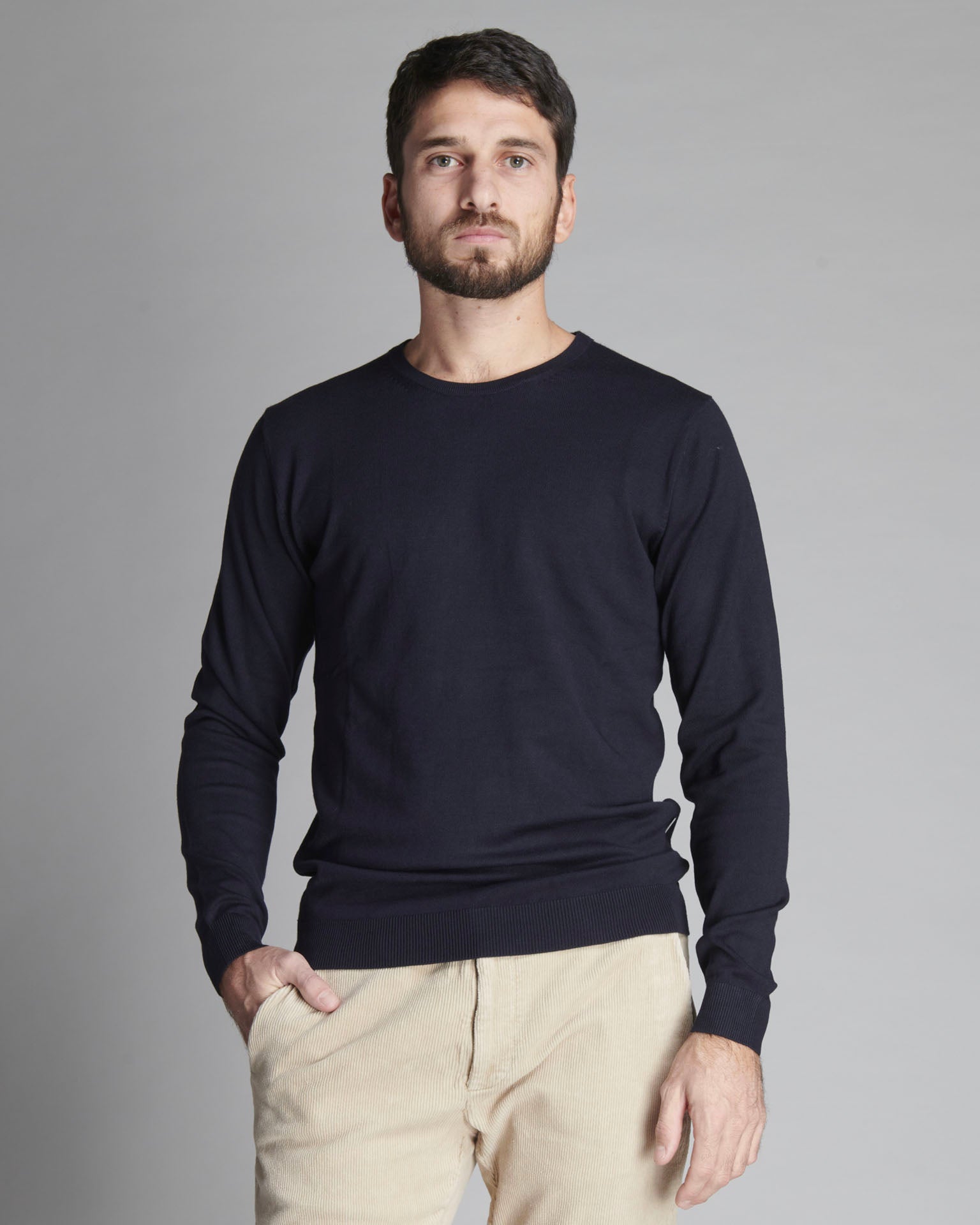 SWL1253 VISCOSE BLEND ROUND NECK SWEATER