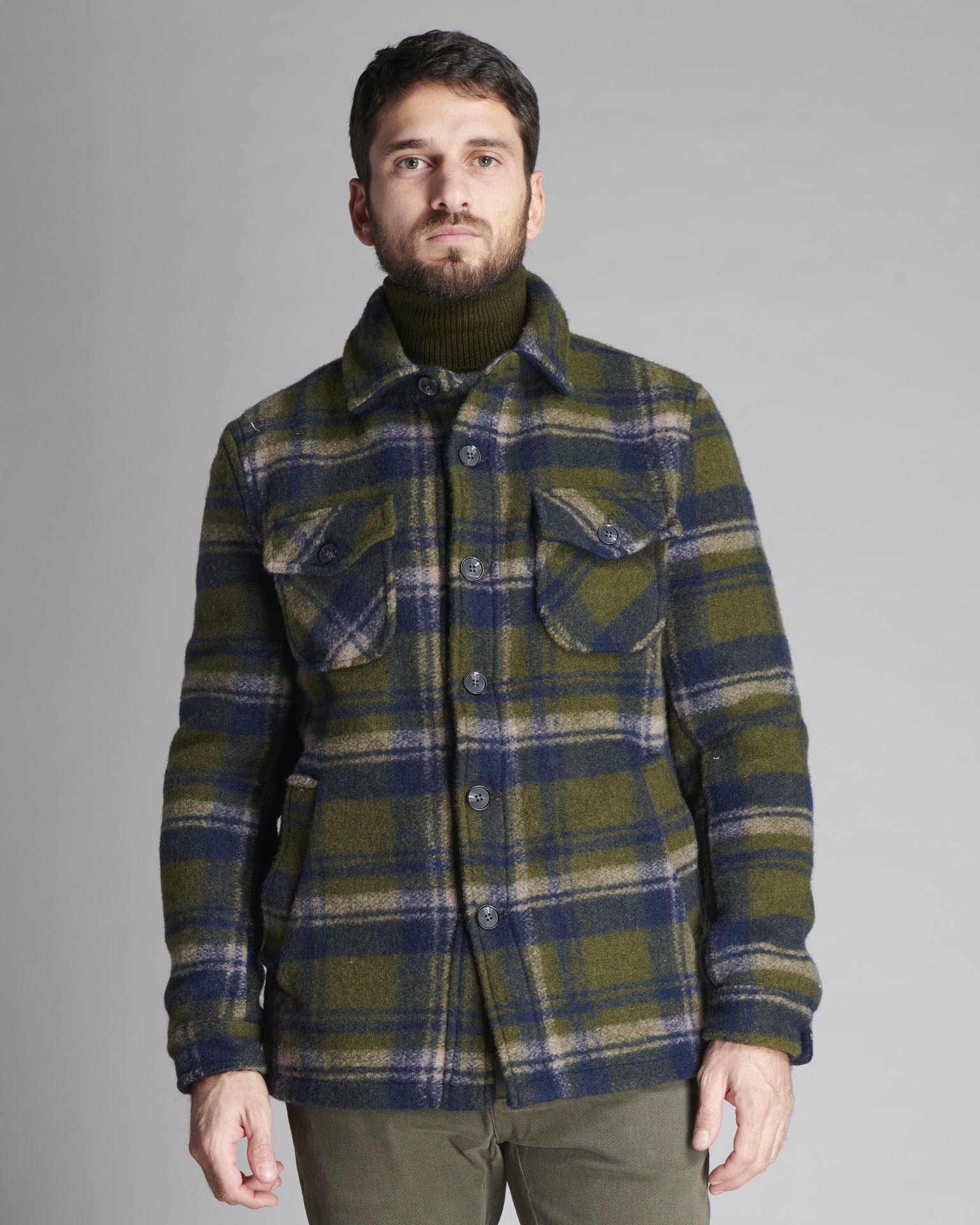 CHECKED WOOL MIX JACKET