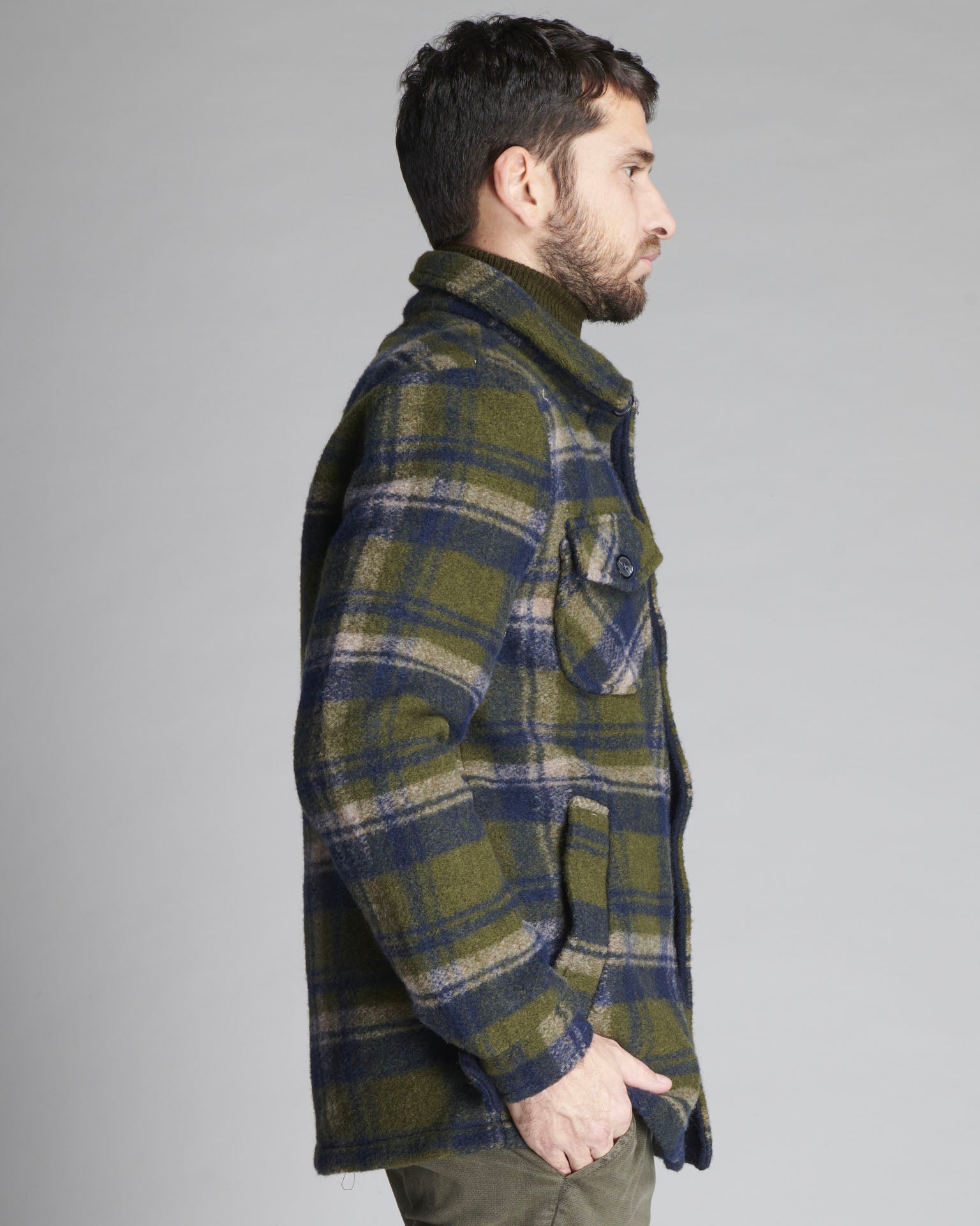 CHECKED WOOL MIX JACKET