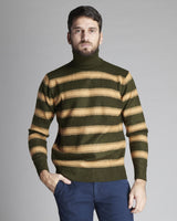 PULLOVER COLLO ALTO A RIGHE