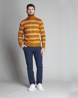 PULLOVER COLLO ALTO A RIGHE