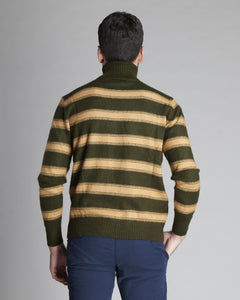 PULLOVER COLLO ALTO A RIGHE