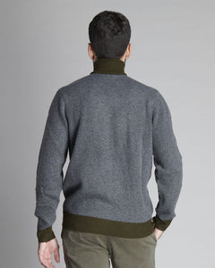 CONTRAST HIGH NECK PULLOVER