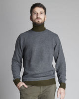 PULLOVER COLLO ALTO A CONTRASTO