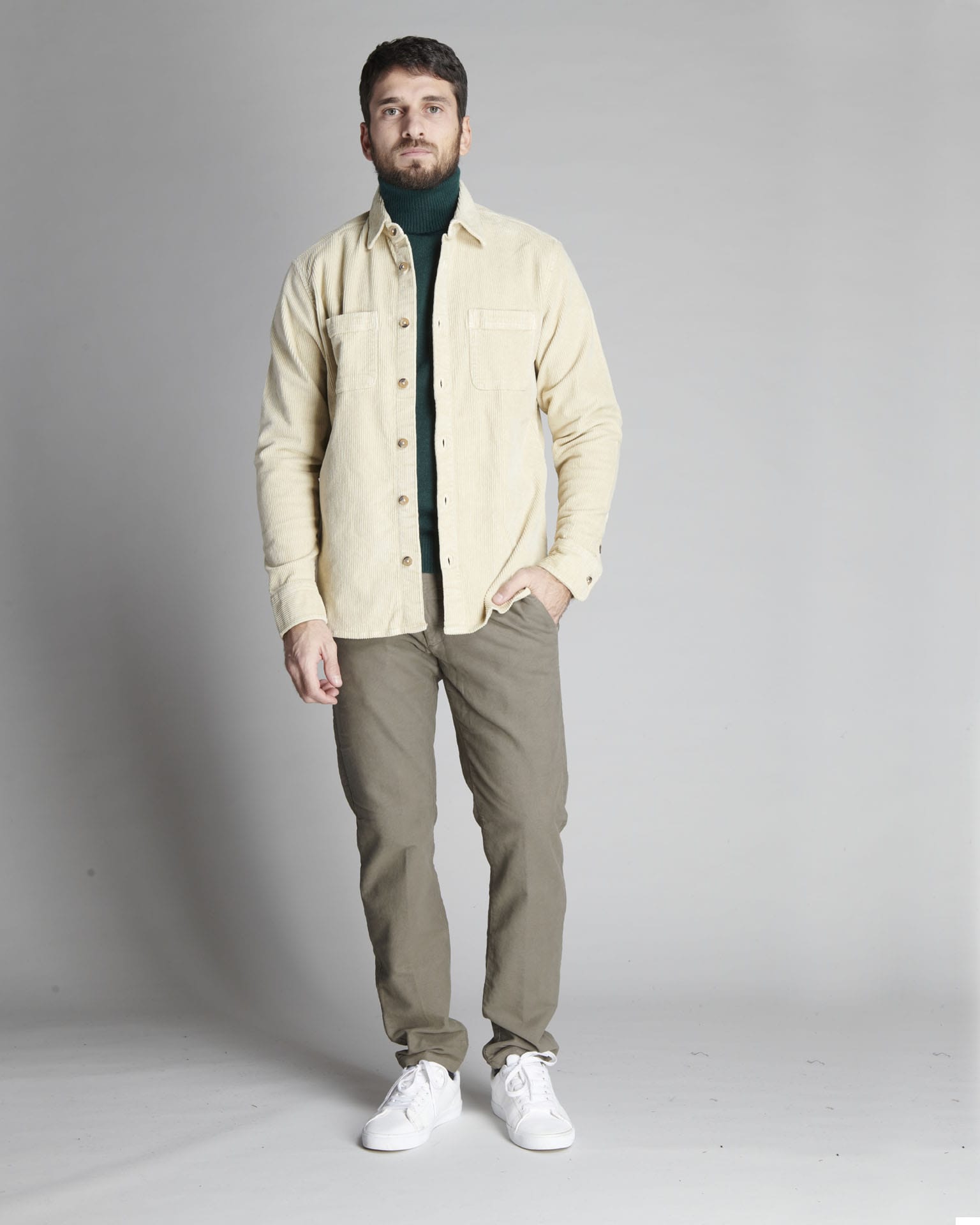 OVER SHIRT IN VELLUTO COSTE PICCOLE