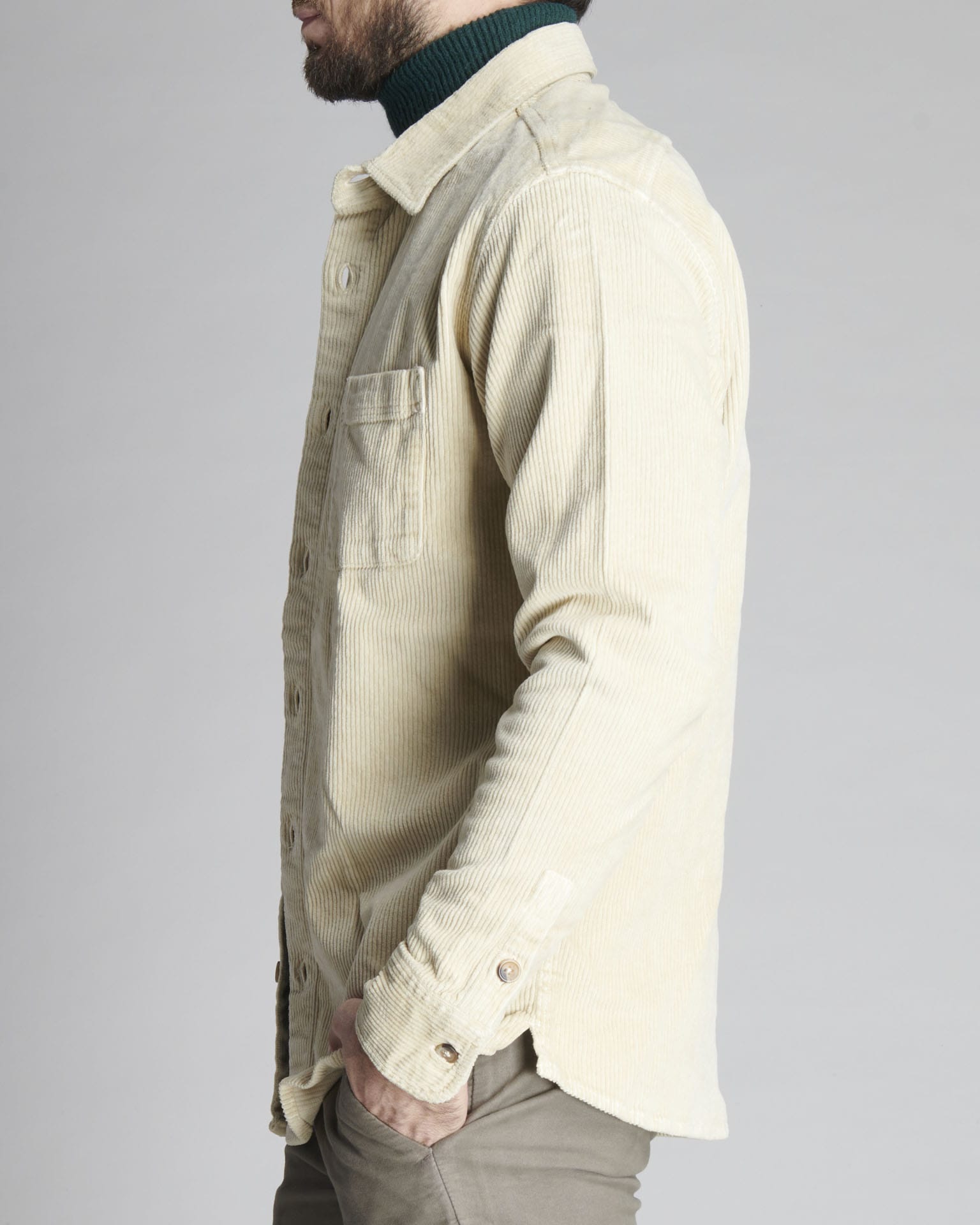 OVER SHIRT IN VELLUTO COSTE PICCOLE