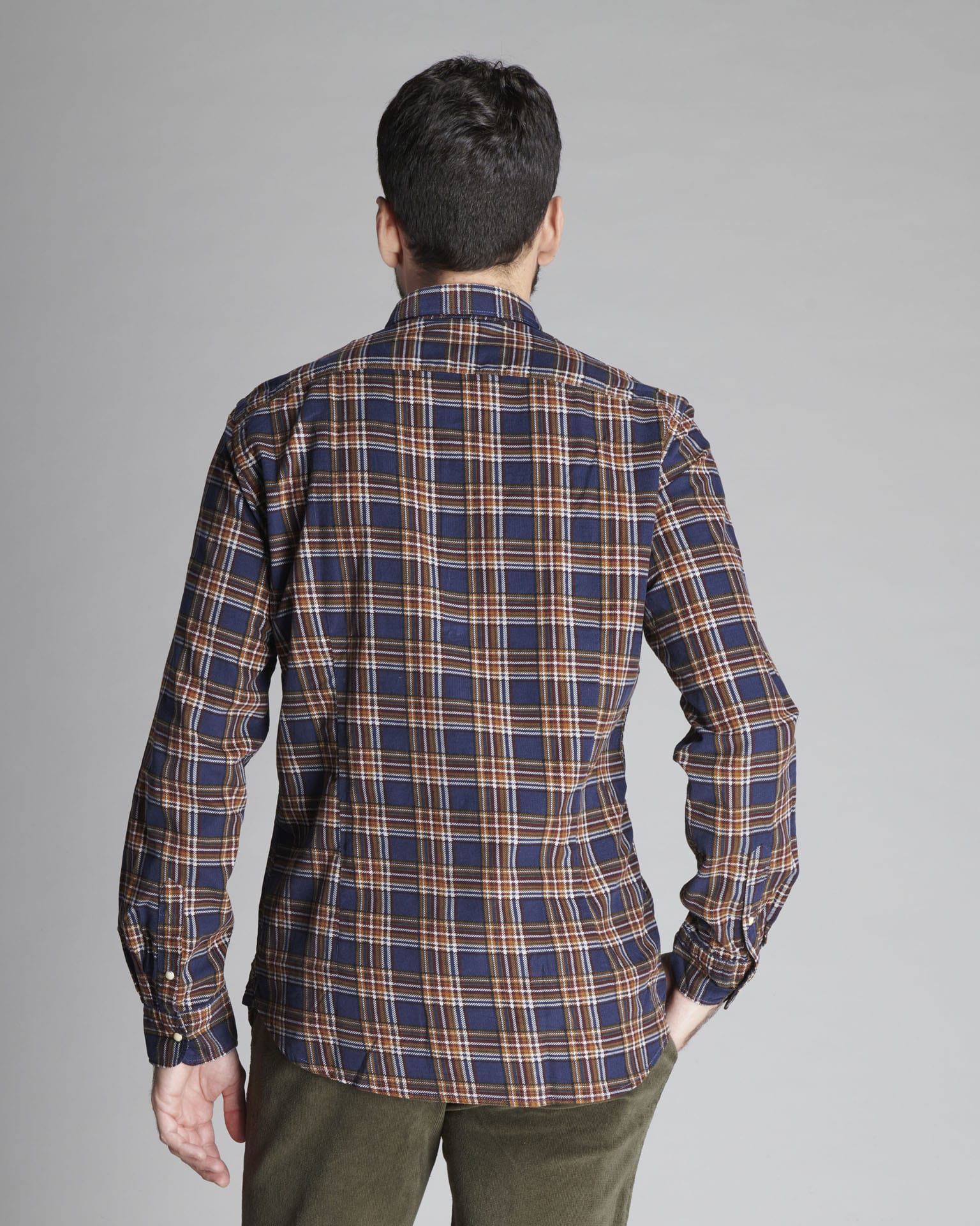 SHL1850 CAMICIA IN VELLUTO COSTE PICCOLE STAMPATA