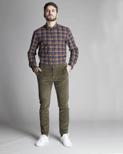 SHL1850 CAMICIA IN VELLUTO COSTE PICCOLE STAMPATA
