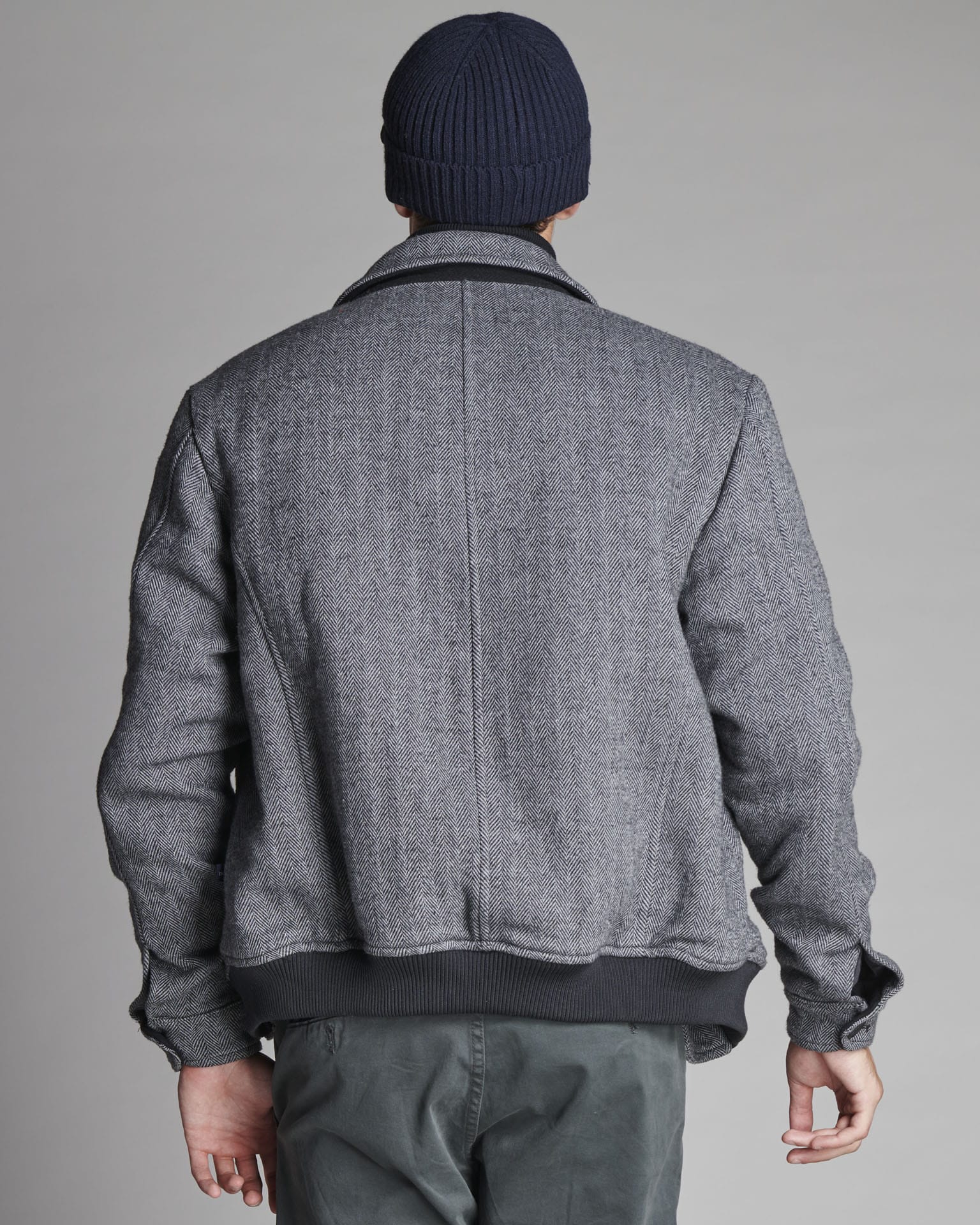 HERRINGBONE FABRIC BOMBER