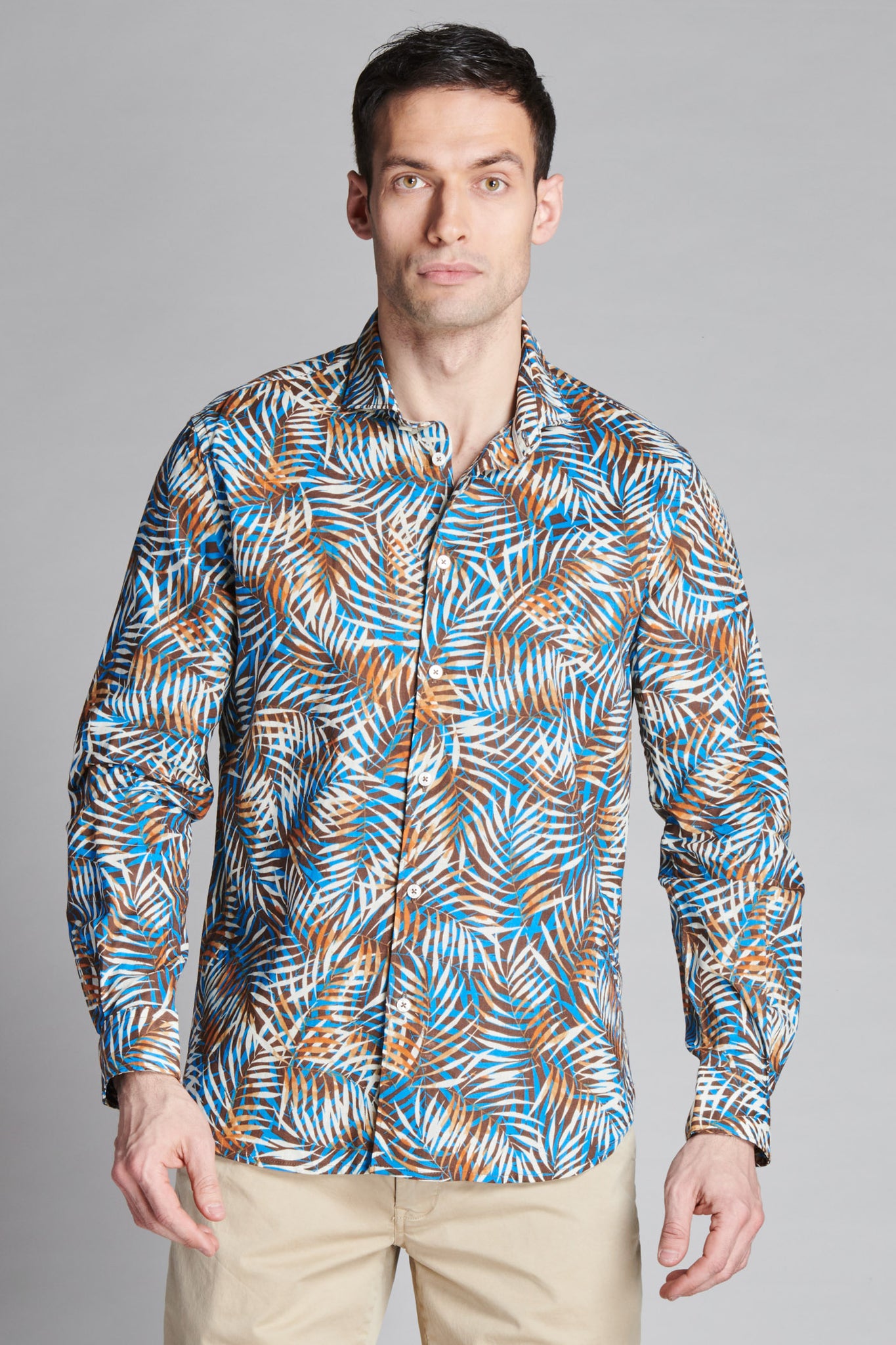 CAMICIA TESSUTO MISTO LINO ALL OVER