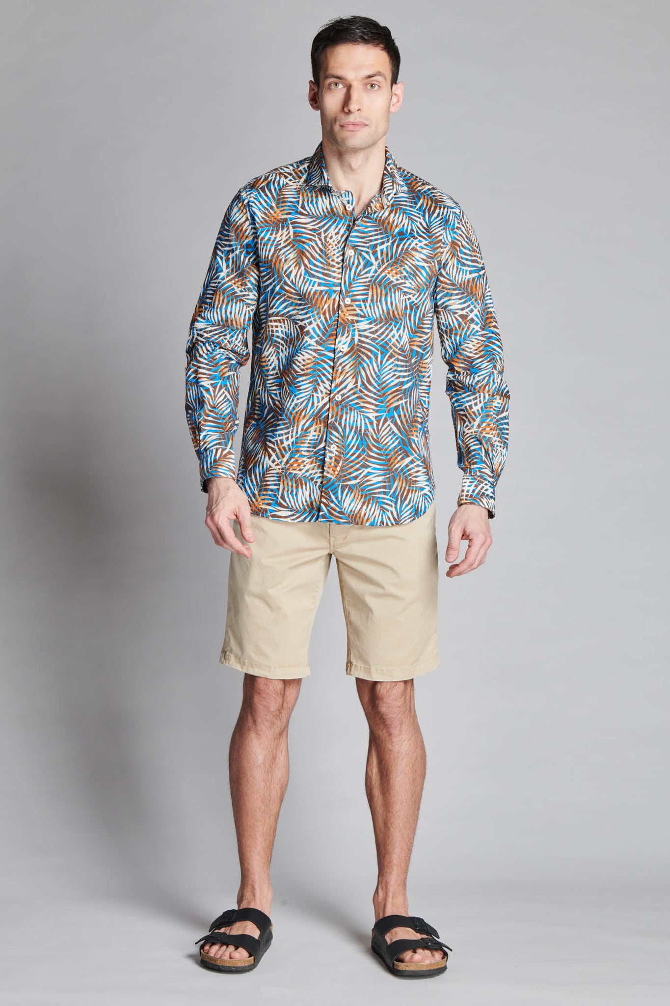 CAMICIA TESSUTO MISTO LINO ALL OVER