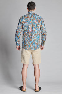 CAMICIA TESSUTO MISTO LINO ALL OVER