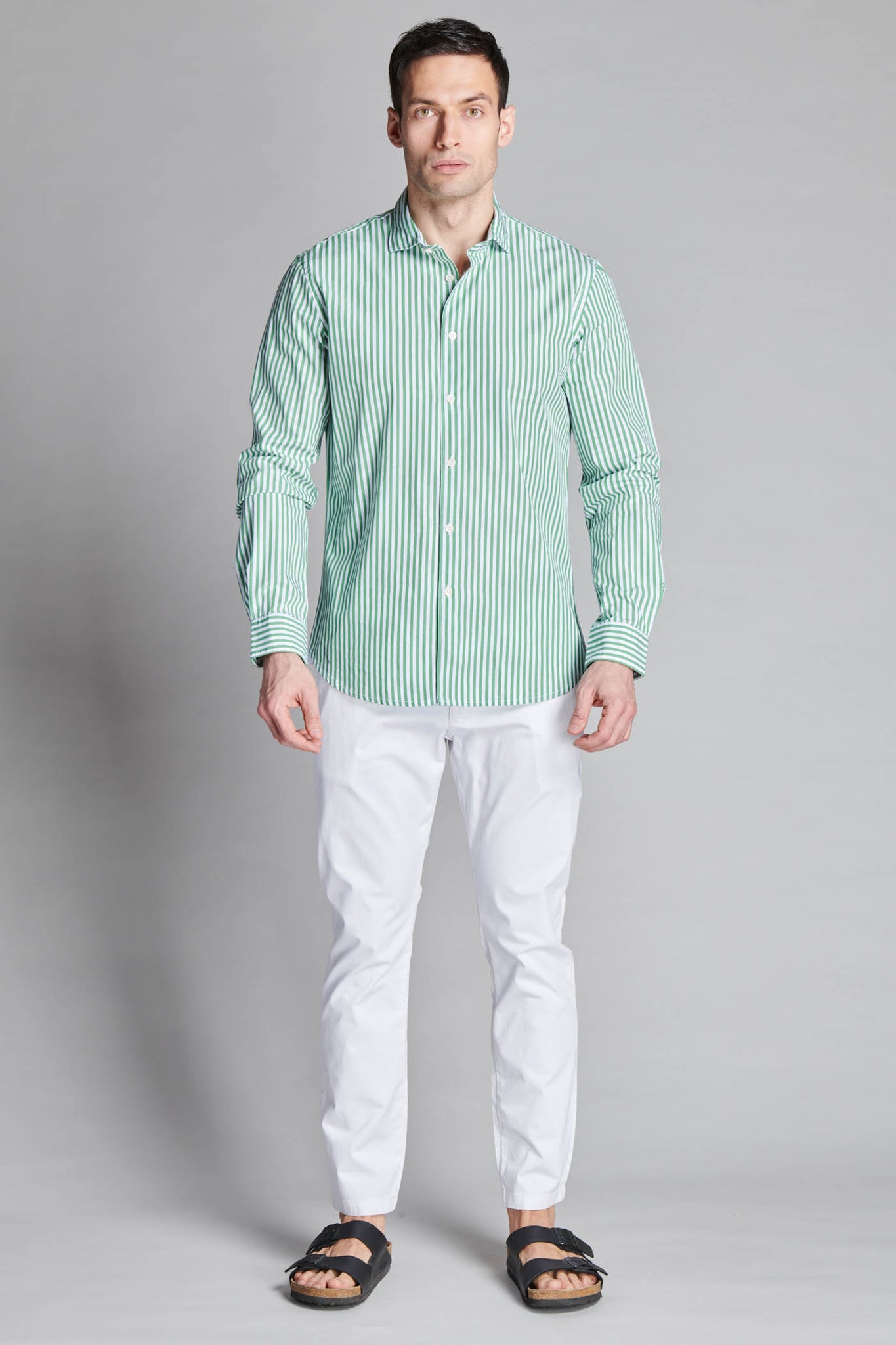 CAMICIA TESSUTO 100% COTONE A RIGHE