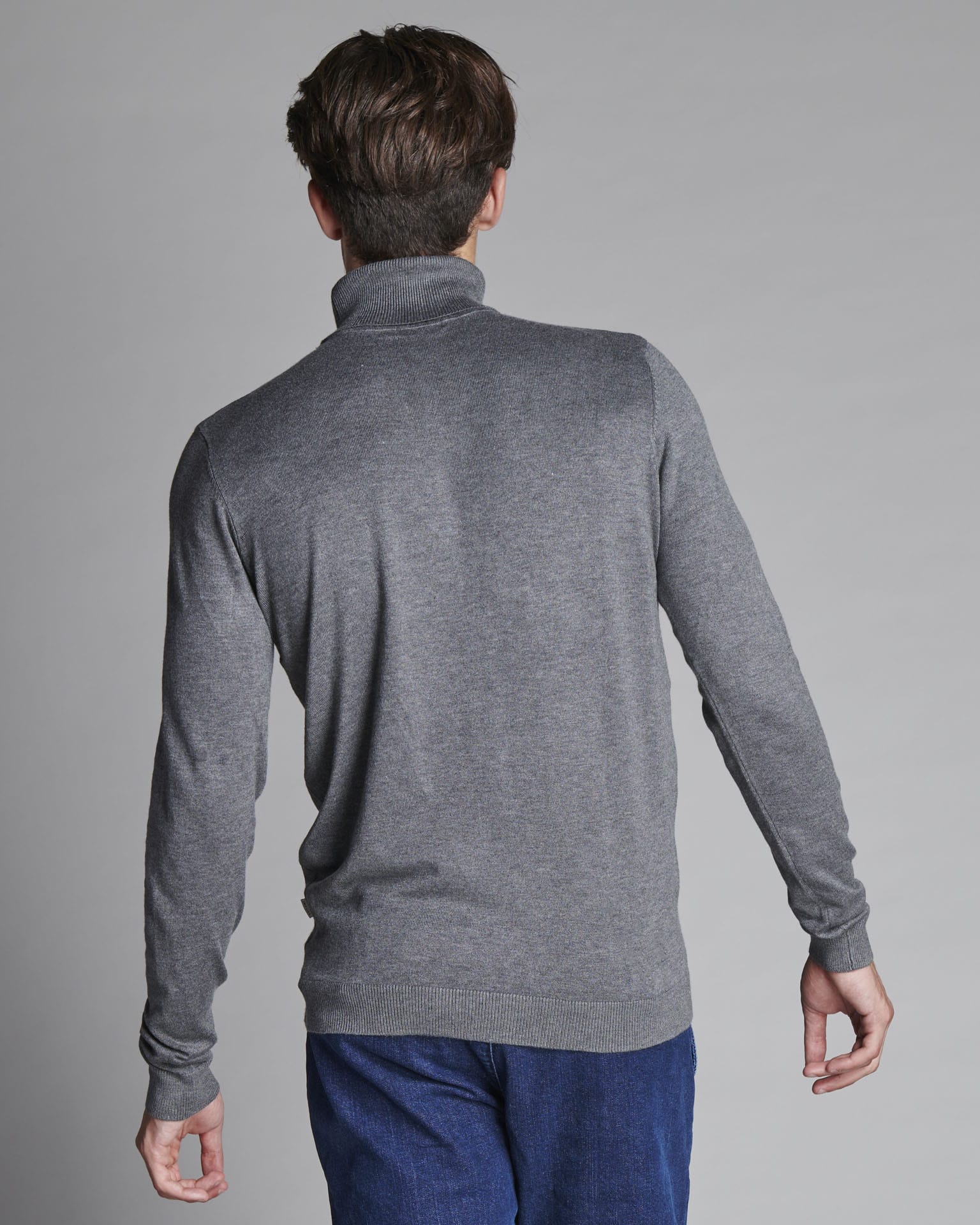 VISCOSE MIXED HIGH NECK SWEATER