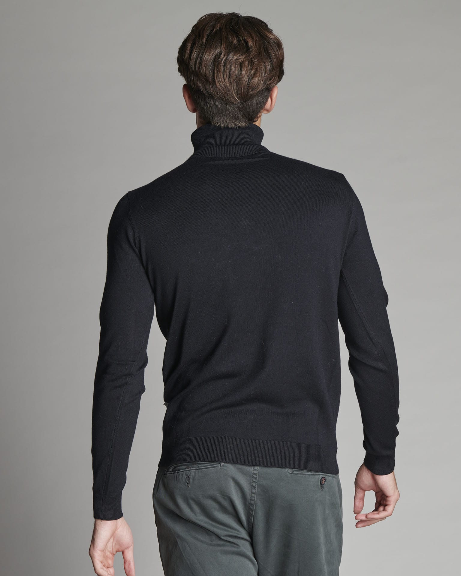 VISCOSE MIXED HIGH NECK SWEATER