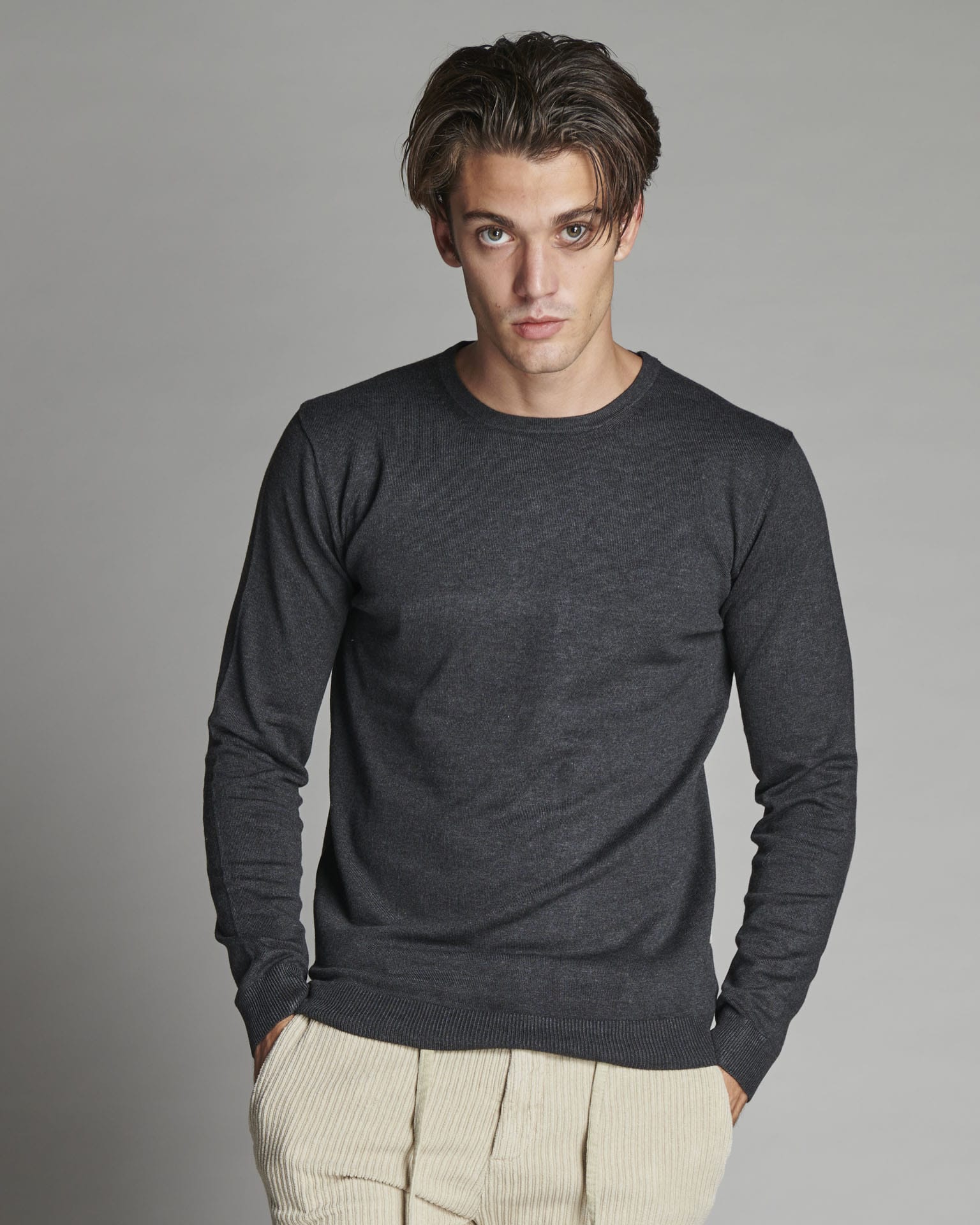 SWL1253 VISCOSE BLEND ROUND NECK SWEATER