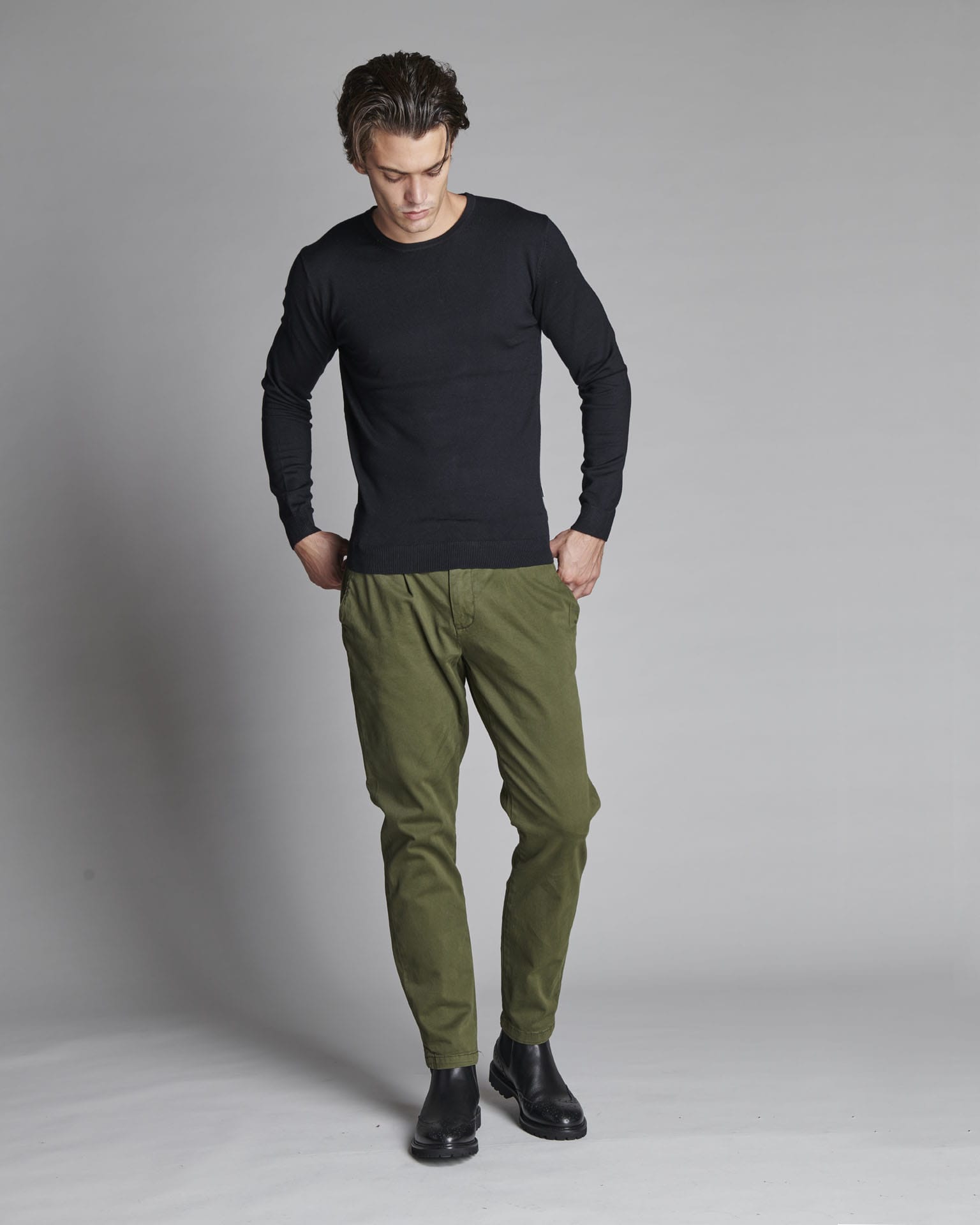 SWL1253 VISCOSE BLEND ROUND NECK SWEATER