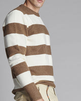 STRIPED ROUND NECK PULLOVER