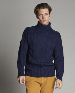 PULLOVER COLLO ALTO STRUTTURA TRECCE