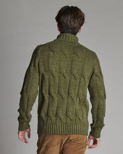 PULLOVER COLLO ALTO STRUTTURA TRECCE