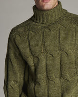 HIGH NECK PULLOVER WITH BRAIDS STRUCTURE