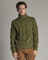 HIGH NECK PULLOVER WITH BRAIDS STRUCTURE