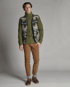 PULLOVER COLLO ALTO STRUTTURA TRECCE